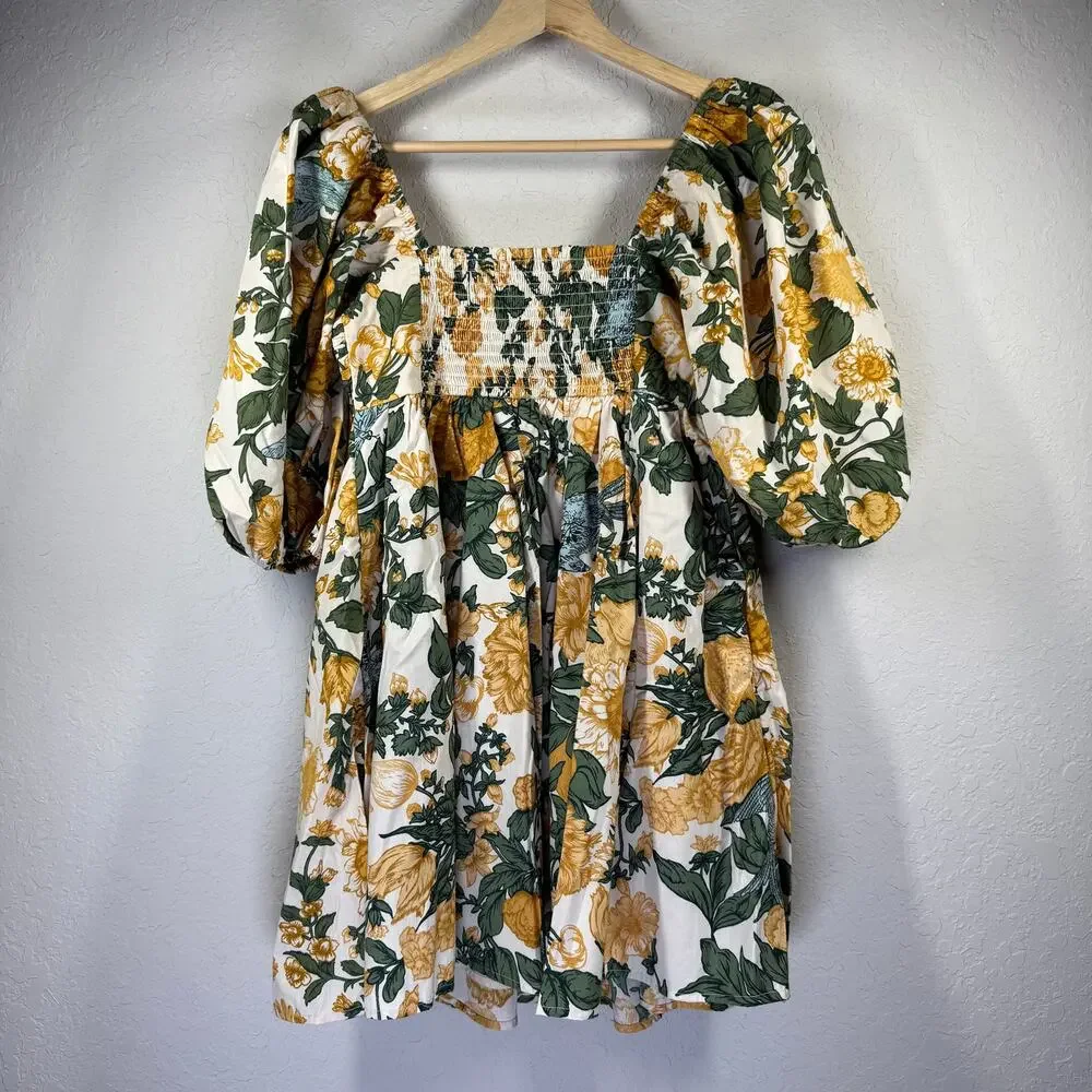 Women's Abercrombie & Fitch Green and‎ Yellow Floral Dress Size XS NEW - Picture 8 of 8